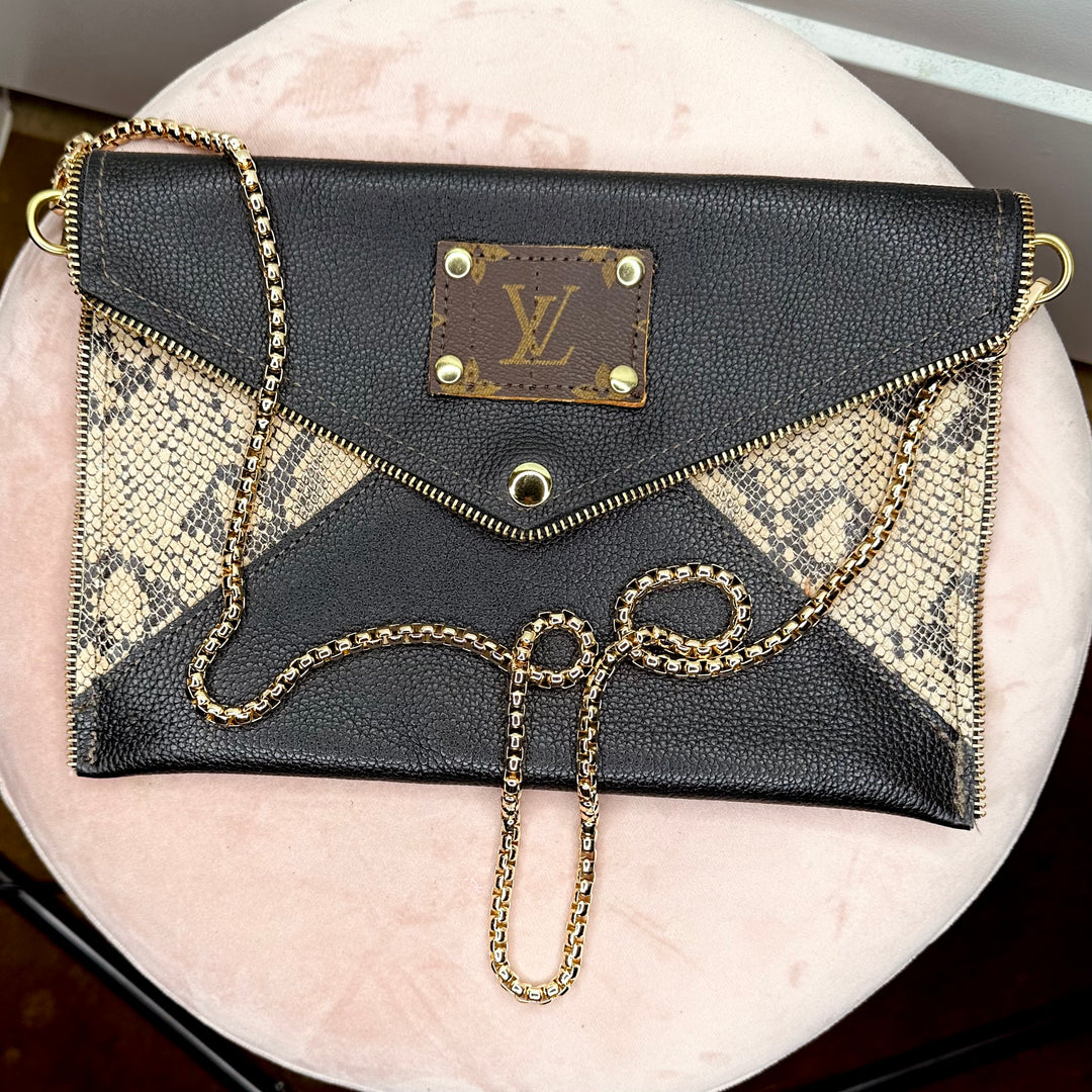 Genuine Leather Classic Snake/Black