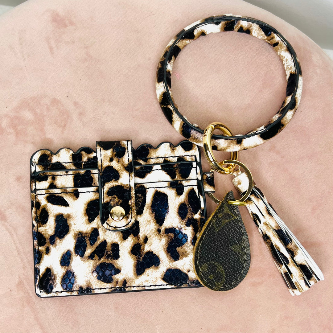 Leopard Card Slot Wristlet