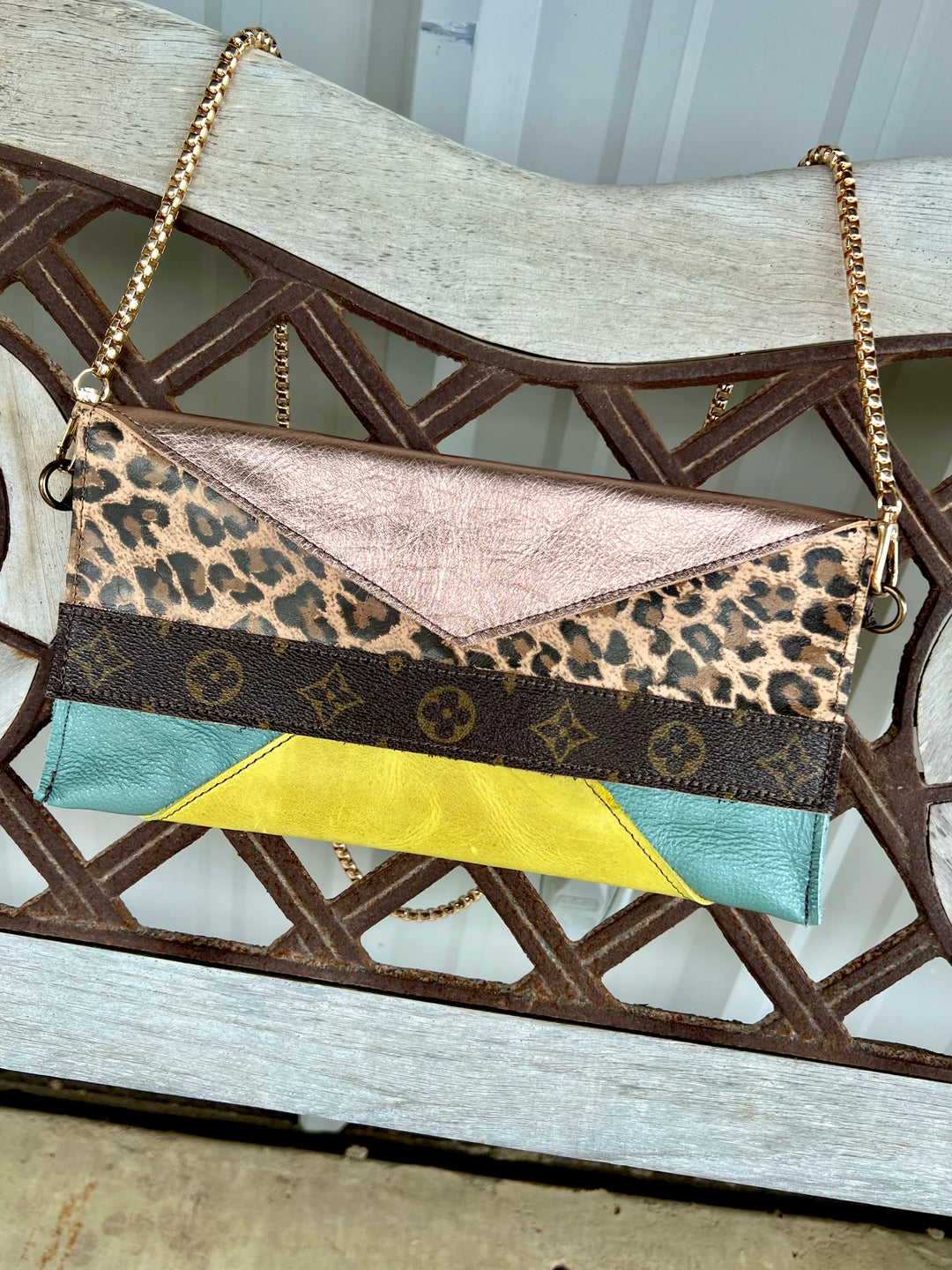 Genuine Leather Fold Over Crossbody Purse