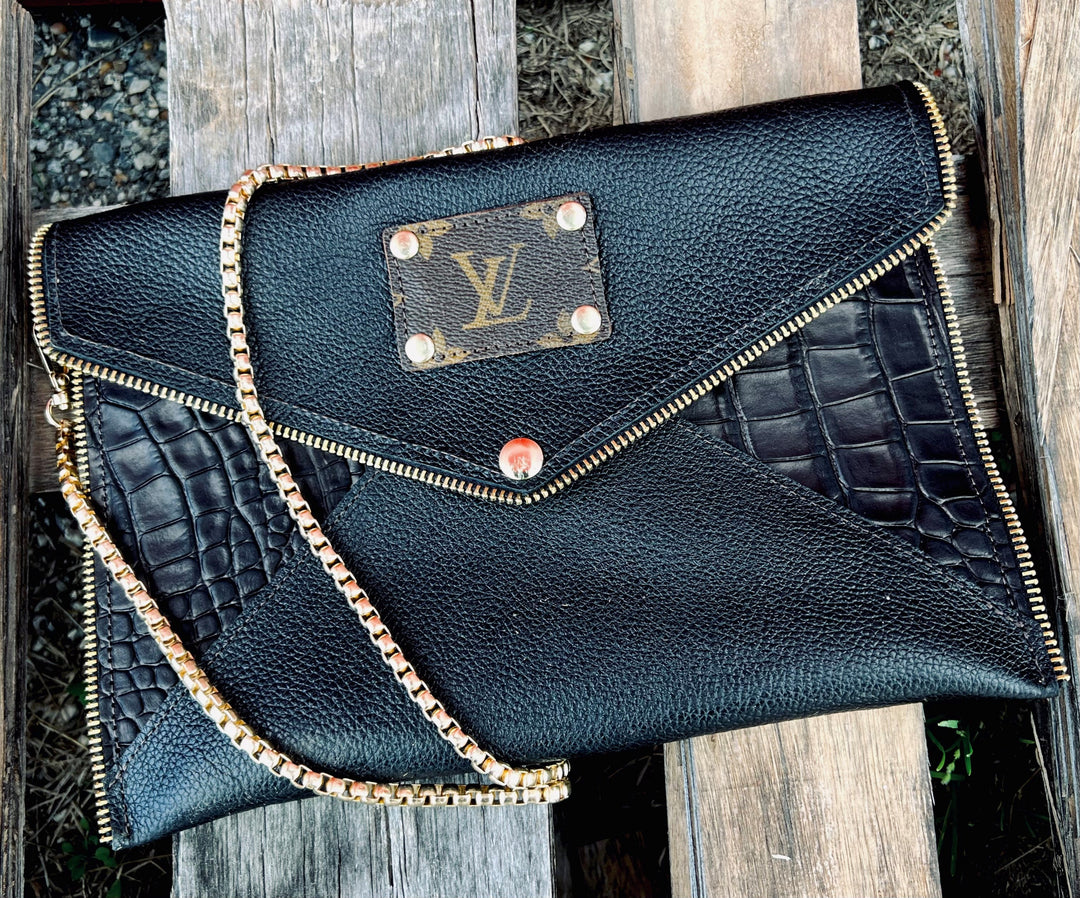 Upcycled LV Genuine Leather Cross Body CLASSIC EXOTIC