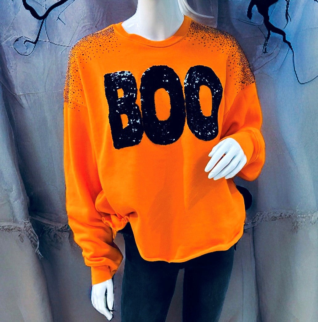Beyond Shimmer Sequin BOO Sweater