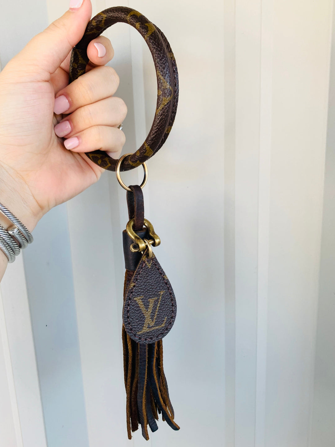 Upcycled LV Key chain wristlet