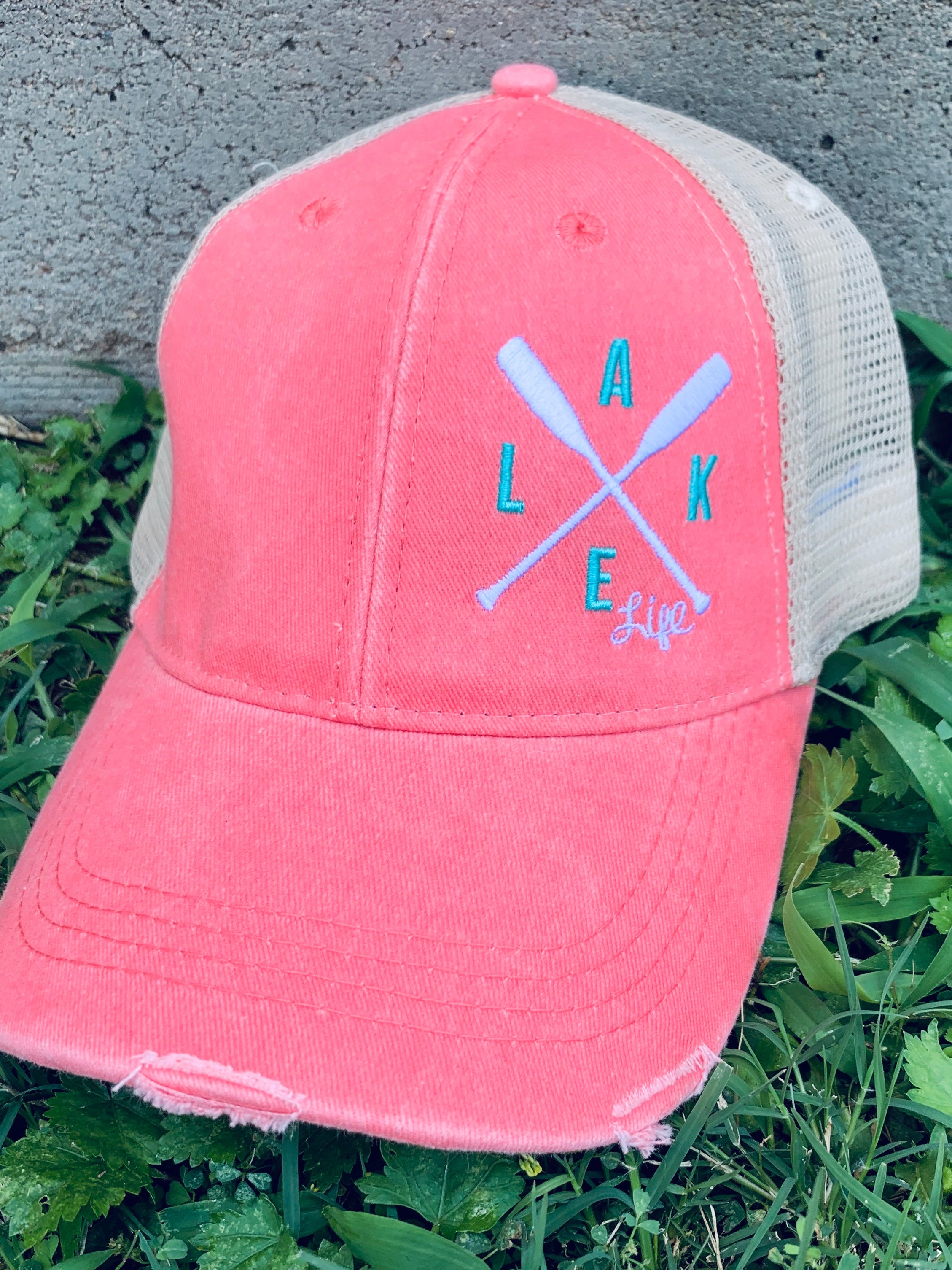 OASCUVER Unisex Printed Lake Life Baseball Cap - 100% Cotton Adjustable Distressed Hat - View #9