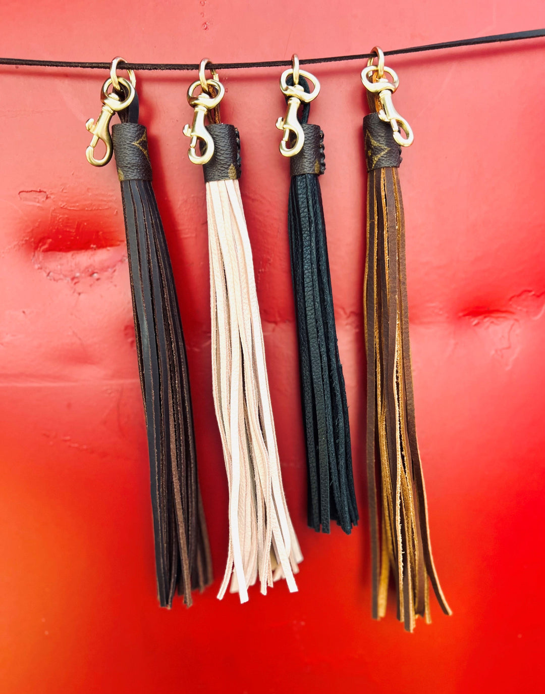 Upcycled Genuine Leather LV Purse Tassel