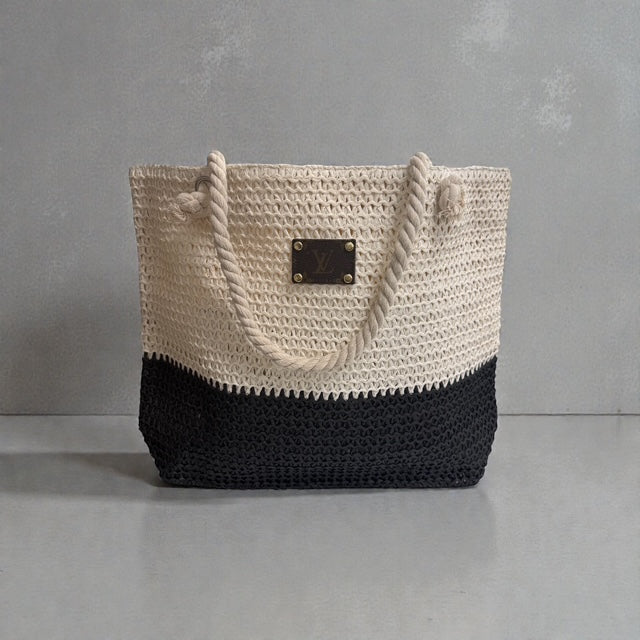 Upcycled LV Cabo Two Tone Beach Bag