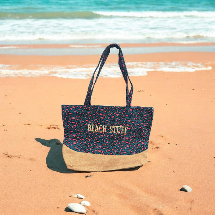 Beach Stuff Leopard Tote