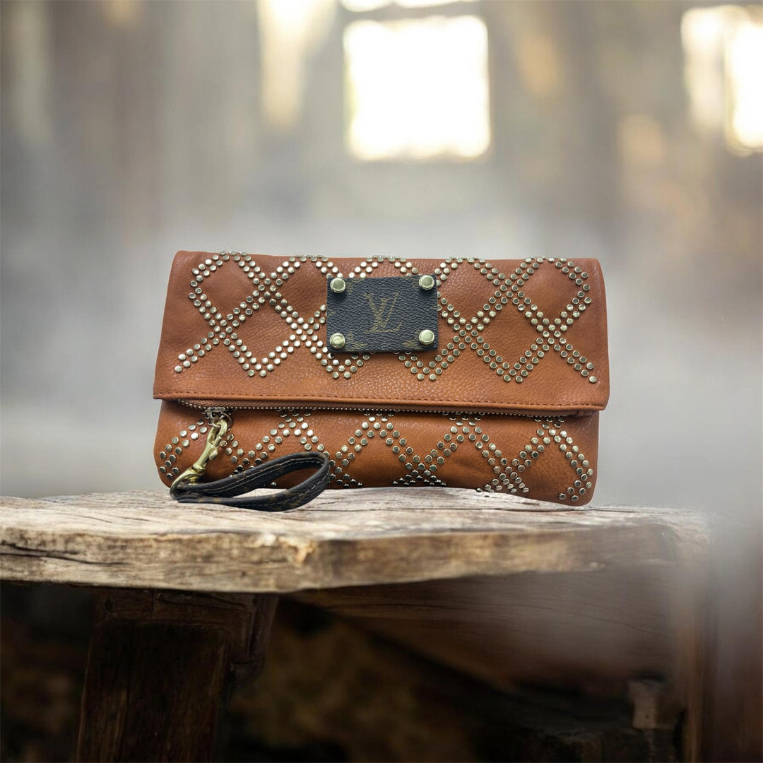 Caramel Studded Clutch