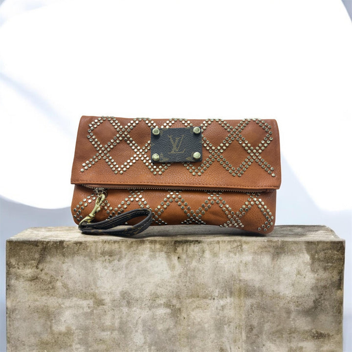 Caramel Studded Clutch