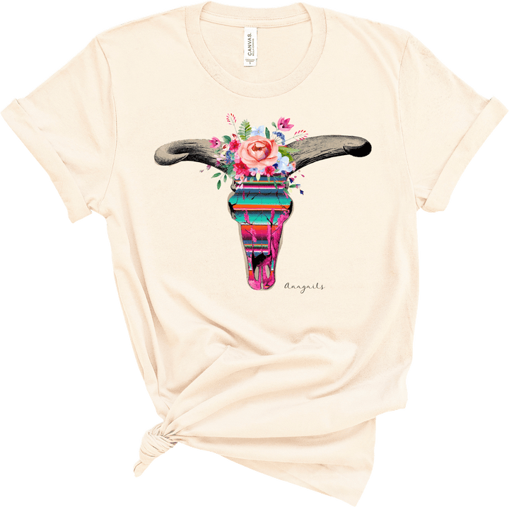 Floral cow skull