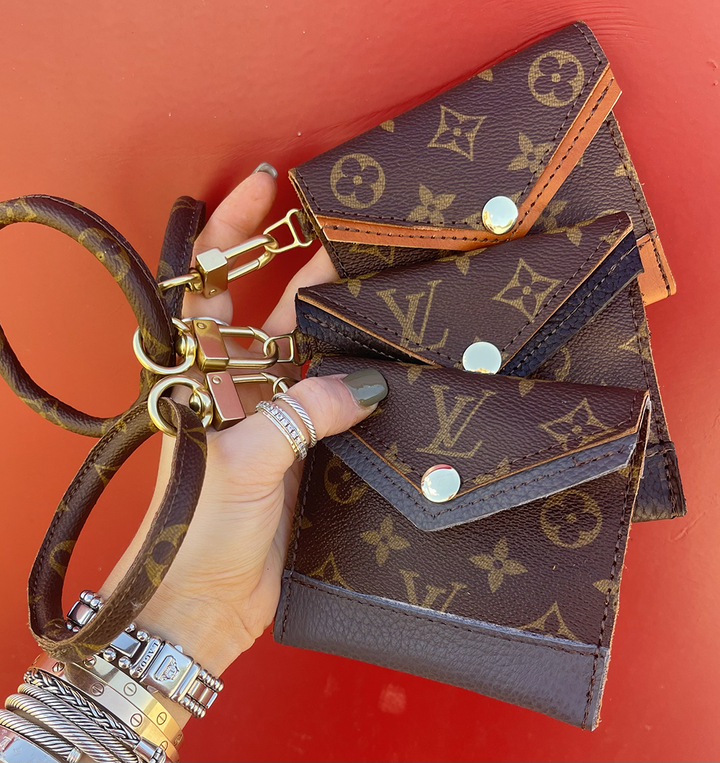 Upcycled LV The Ashley Pouch Wristlet