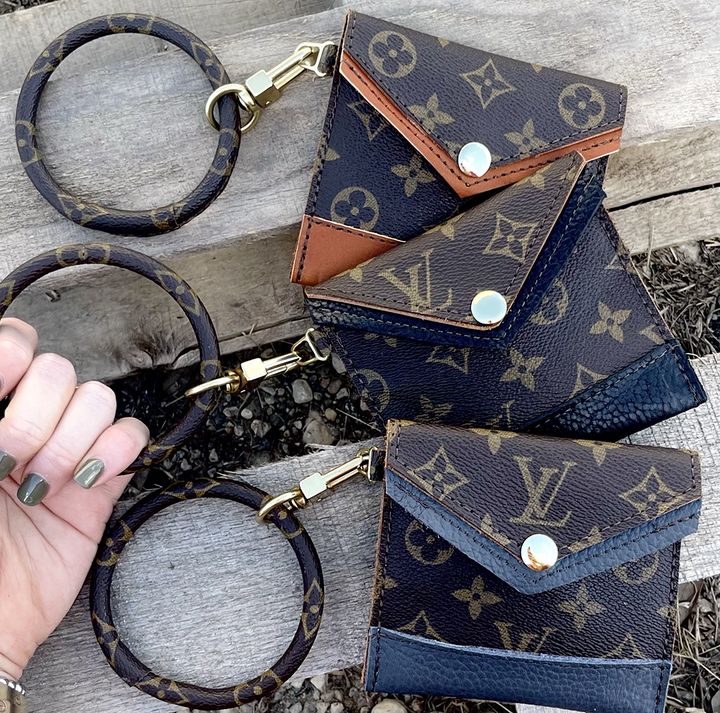 Upcycled LV The Ashley Pouch Wristlet