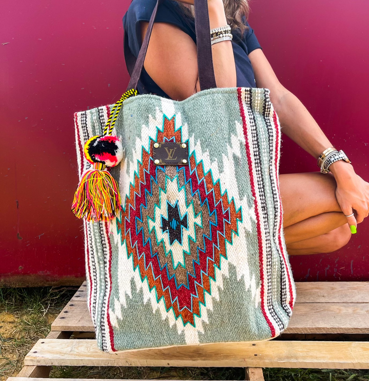 Upcycled LV Sage the Day Tote Bag