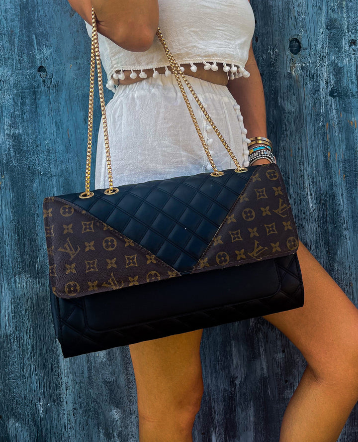 Upcycled LV Large Quilted CEO Crossbody/Tote Purse