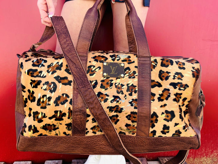 Upcycled LV Genuine Leather Duffel Bag