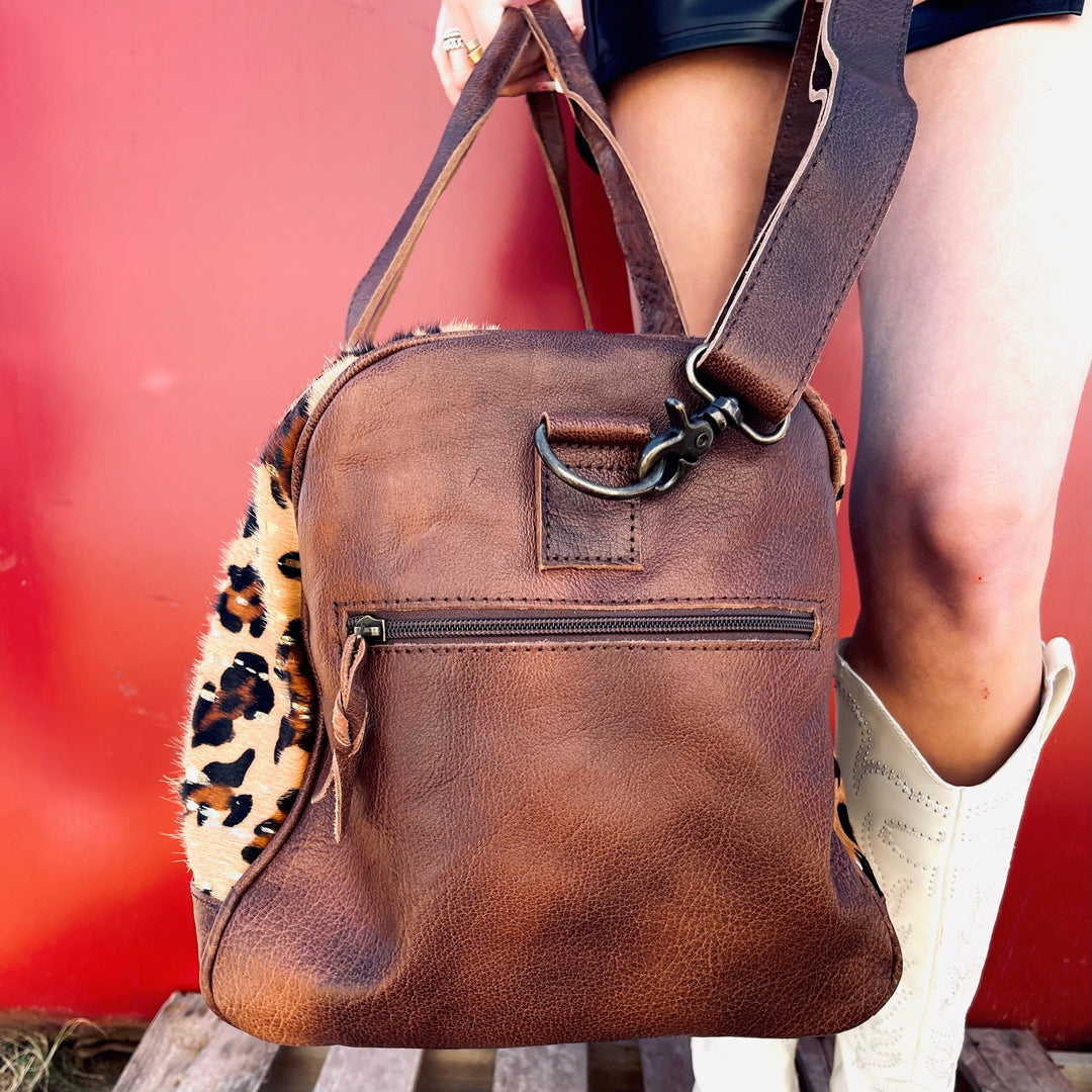 Upcycled LV Genuine Leather Duffel Bag